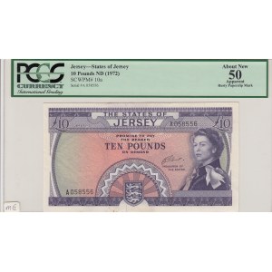 Jersey, 10 Pounds, 1972, AUNC, p10a