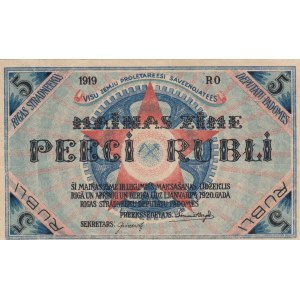 Latvia, Riga, 5 Rubli, 1919, XF