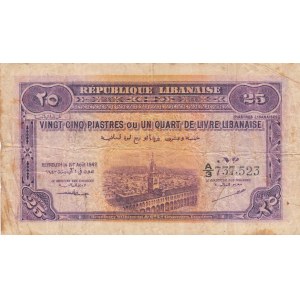 Lebanon, 25 Piastres, 1942, FINE, p36