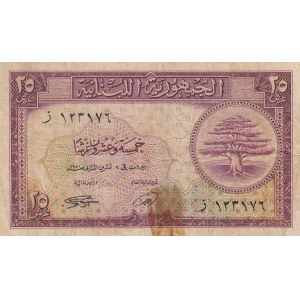 Lebanon, 25 Piastres, 1948-1950, FINE, p42