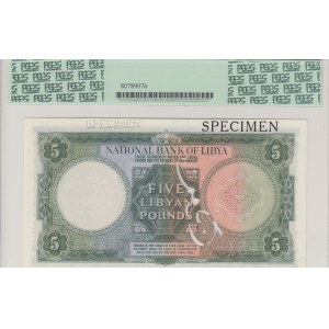 Libya, 5 pounds, 1955, UNC, p21s, SPECİMEN
