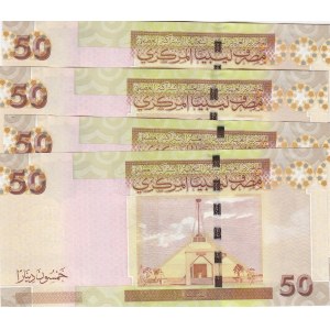 Libya, 50 Dinars, 2008, UNC, p75, (Total 4 consecutive bankotes)