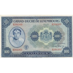 Luxembourg, 100 Francs, 1944, XF, p47
