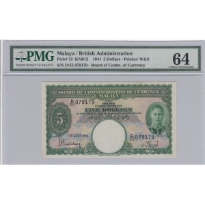 Malaya, 5 Dollars, 1941, UNC,  p12