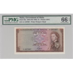 Malta, 1 Pound, 1963, UNC, p26a