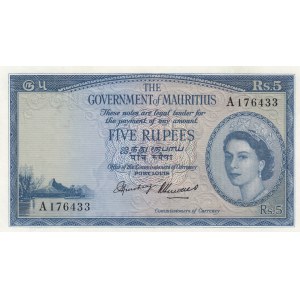 Mauritius, 5 Rupees, 1954, UNC, p27a