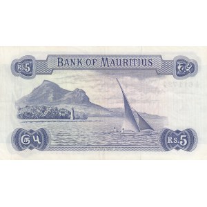 Mauritius, 5 Rupees, 1967, XF,  p30b