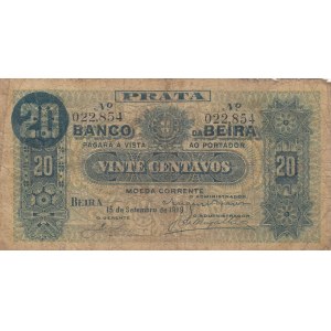 Mozambique, Portugal Mozambique, 20 Centavos, 1919, POOR, pR3a