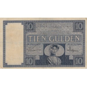 Netherlands, 10 Gulden, 1929, XF, p43b
