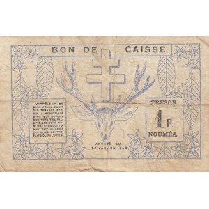 New Caledonia, 1 Franc, 1943, POOR, p55
