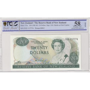 New Zealand, 20 Dollars, 1981, AUNC, p173a