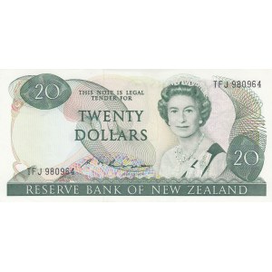 New Zealand, 20 Dollars, 1985, UNC, p173b