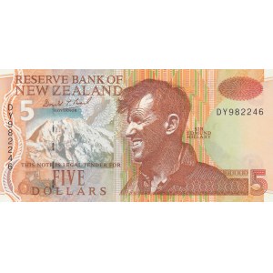 New Zealand, 5 Dollars, 1992-1997, UNC, p177a