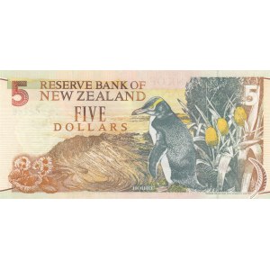 New Zealand, 5 Dollars, 1992-1997, UNC, p177a