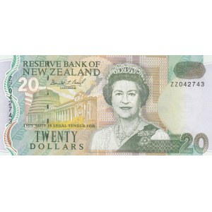 New Zealand, 20 Dollars, 1992, XF / AUNC, p179a, REPLACEMENT
