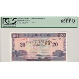 Northern Ireland, 20 Pounds, 2014, UNC, p342b