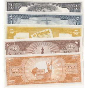 Philippines, 1 Peso, 2 Pesos, 5 Pesos, 10 Pesos and 20 Pesos, 1949, UNC, p133 /p134 /p135 / p135 /p137, (Total 5 banknotes)