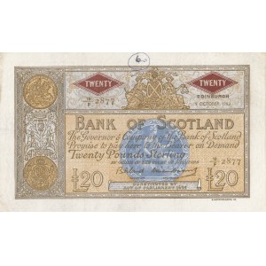 Scotland, 20 Pounds, 1963, XF (-), p94f
