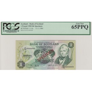 Scotland, 1 pound, 1984, p111fs, SPECİMEN