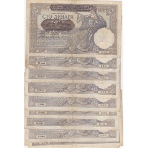 Serbia, 100 Dinara, 1941, VF, p23, (Total 12 banknotes)
