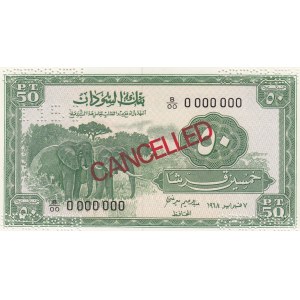 Sudan, 50 Piastres, 1964-1967, UNC, p7, SPECIMEN