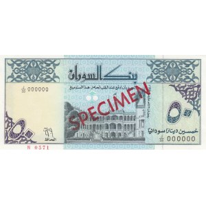 Sudan, 50 Sudanese Dinars, 1992, UNC, p54s, SPECIMEN