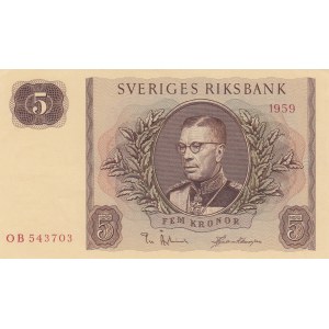 Sweden, 5 Kronor, 1959, UNC, p42d