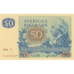 Sweden, 50 Kronor, 1981, UNC, p53r3, REPLACEMENT