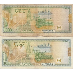 Syria, 1000 Pounds, 1997, VF / VF (+), p111, (Total 2 banknotes)