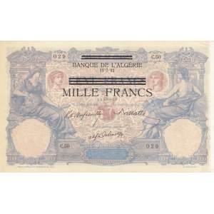 Tunisia, 1000 Francs, 1892-1942, AUNC (+), p31