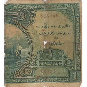 Turkey, 1 Livre, 1927, POOR, p119