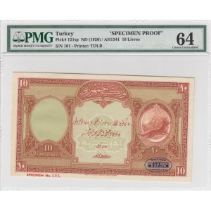 Turkey, 10 Livre, 1927, UNC, p121, SPECIMEN PROOF