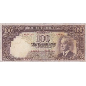 Turkey, 100 Lira, 1942-1944, VF, pUNLIST, RARE