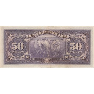 Turkey, 50 Lira, 1942, AUNC, p142