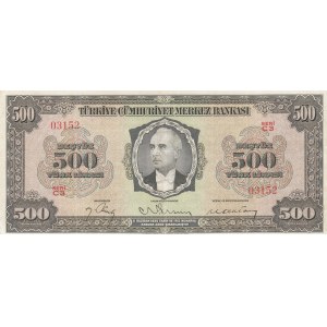 Turkey, 500 Lira, 1946, XF, p145