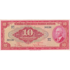 Turkey, 10 Lira, 1947, VF / XF, p147