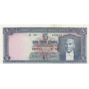 Turkey, 5 Lira, 1965, UNC, p174