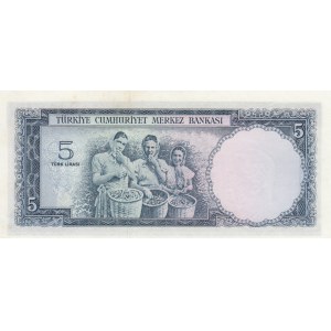 Turkey, 5 Lira, 1965, UNC, p174