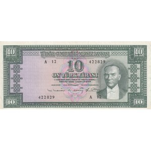 Turkey, 10 Lira, 1963, XF, p161