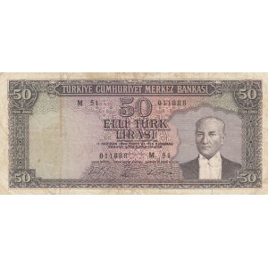 Turkey, 50 Lira, 1964, FINE / VF, p175