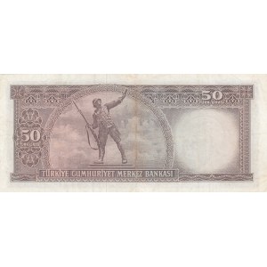 Turkey, 50 Lira, 1971, XF, P187a