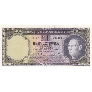 Turkey, 500 Lira, 1968, UNC, p183