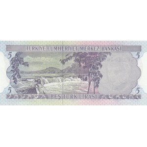 Turkey, 5 Lira, 1976, UNC, p185, L01