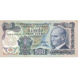 Turkey, 500 Lira, 191, AUNC, p190a