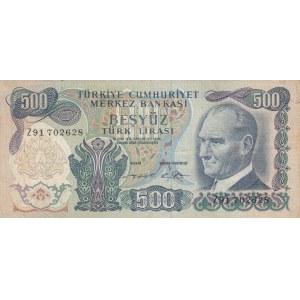 Turkey, 500 Lira, 1974, FINE / VF, p190c, Z91