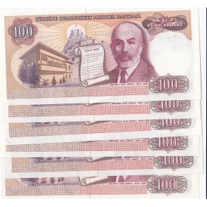 Turkey, 100 Lira, 1983-1984, UNC, p194, (Total 6 banknotes)