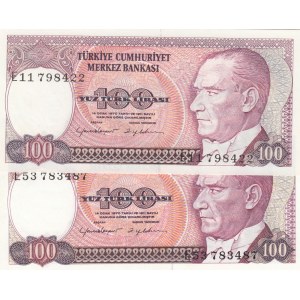 Turkey, 100 Lira, 1984, UNC, p194, (Total 2 banknotes)