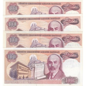Turkey, 100 Lira, 1984, UNC, p194, (Total 4 banknotes)