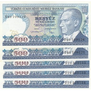 Turkey, 500 Lira, 1984, UNC, p195, (Total 5 banknotes)