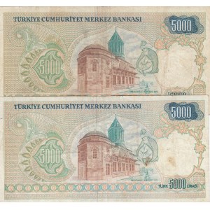 Turkey, 5.000 Lira, 1981, XF (-), P196a, (Total 2 banknotes)